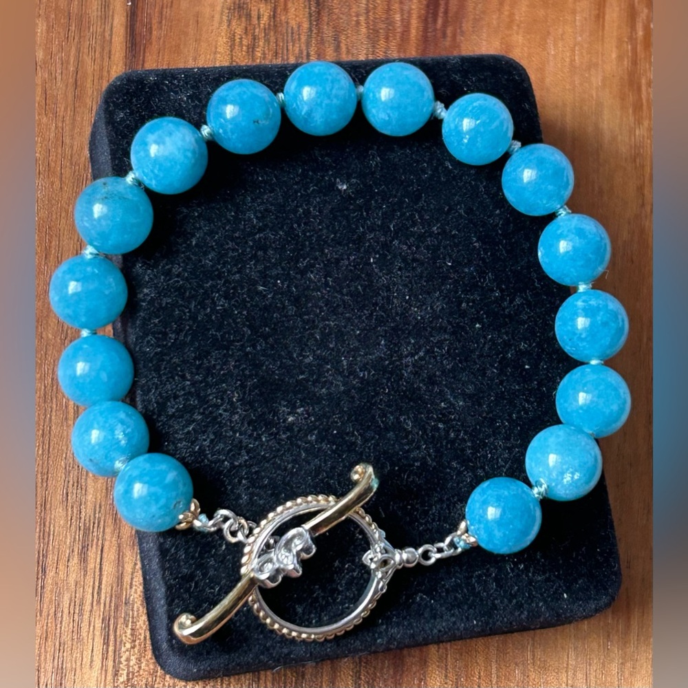 Gems En Vogue Michael Valitutti  Sterling Silver 925 Aquamarine Beaded Bracelet